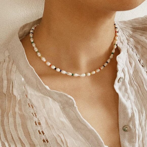 4-12 Pieces Beaded Choker Necklaces for Women Boho Seed Bead Choker Set Hawaiian - Picture 3 of 7